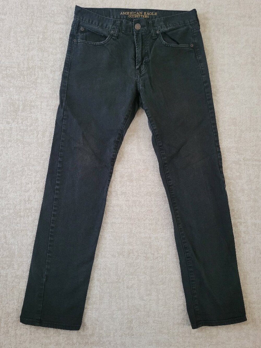 American Eagle Core Flex Slim Straight Denim Jeans W30 L32 Black Smart Casual